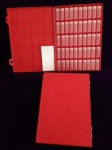 Tray, red, 2 dram Vials, Blank Labels