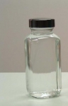 Bottle, Square Clear Glass, 4 oz