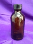Bottle, Round Amber Glass, 4 oz / 125 ml