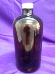 Bottle, Round Amber Glass, 32 oz / 1000 ml