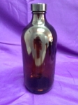 Bottle, Round Amber Glass, 16 oz / 500 ml