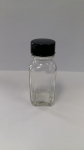Bottle, Glass Square, with Lid, 1oz